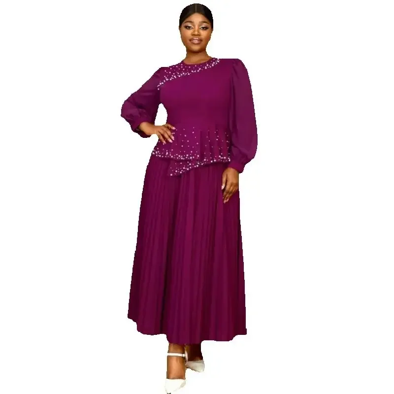 

Customized Dashiki African Dresses For Women Party Wear Formal Elegant Maxi Pleated Gowns Dress Celebrate Occasion Evening Robes