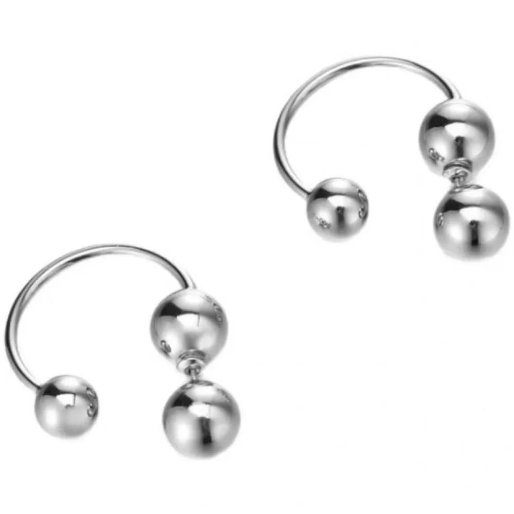 Fashion Irregular Front Back Earrings Geometric Semi-circular Round Bead Earrings Texture Ear Ornaments Handmade Jewelry
