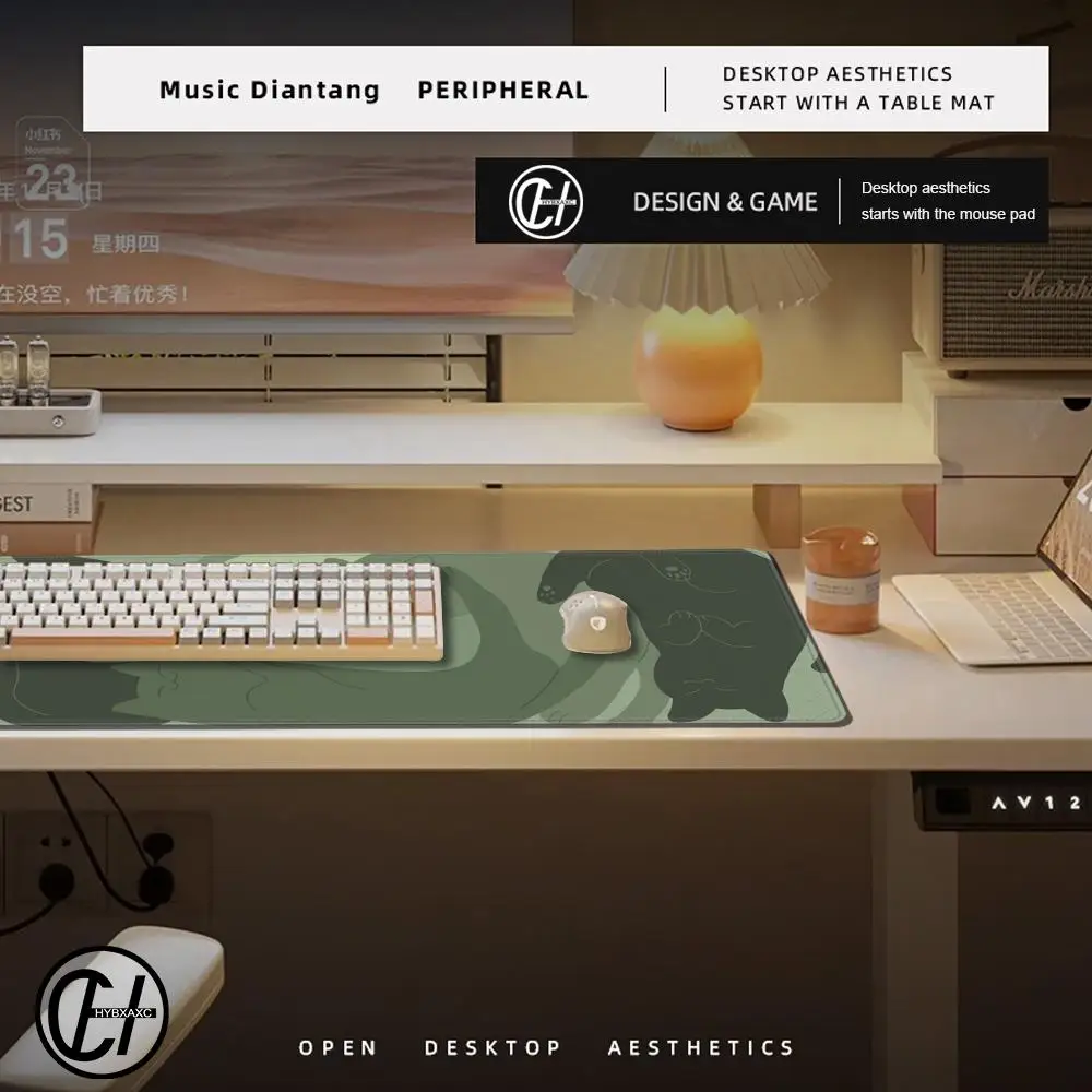 Mauspads, süße Katze, Computer-Mauspad, Schreibtischunterlage, 100 x 50 cm, große Kawaii-Mauspads, Büro-Mauspad, XXL, große Tischsets