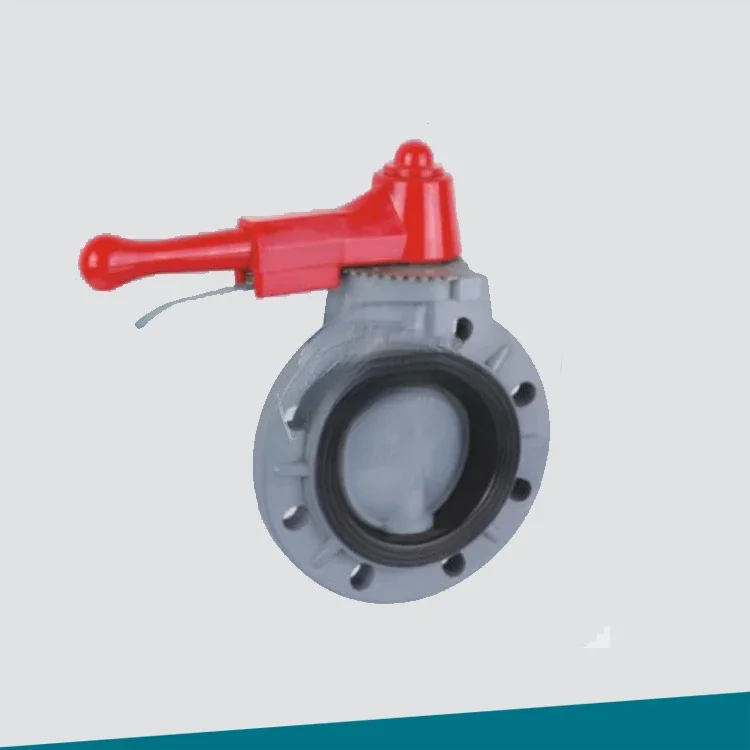 البلاستيك رقاقة فراشة صمام مقبض دودة والعتاد عملية UPVC ، CPVC ، D371X-6V DN400 إلى DN500