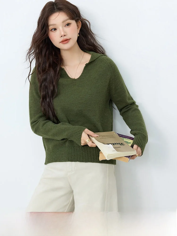 

Свободный повседневный вязаный свитер для женщин, новинка зимы, большие размеры, с круглым вырезом, длинный рукав, из полиэфирного волокна