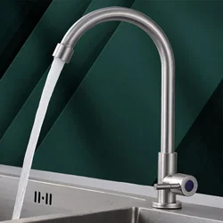 New Stainless Steel Kitchen Faucet Water Purifier Single Lever Hole Tap Cold Rotation Kitchen Shower Faucet