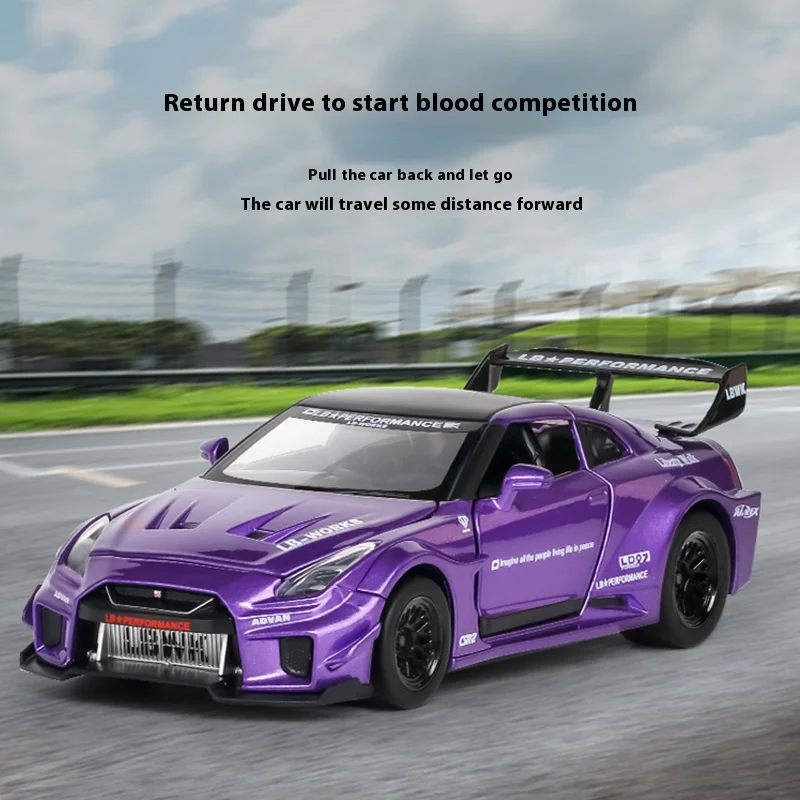 1:32 GTR-CSR2 Alloy Car Model w/ Pull-Back Action, Collectible Racing Toy for Kids, Fun Auto Enthusiast Gift