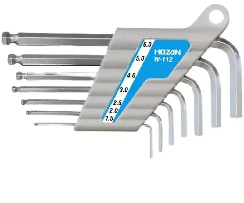 

Authentic Baoshan W-112 L-type set hexagonal wrench short body ball head 1.5-6mm metric