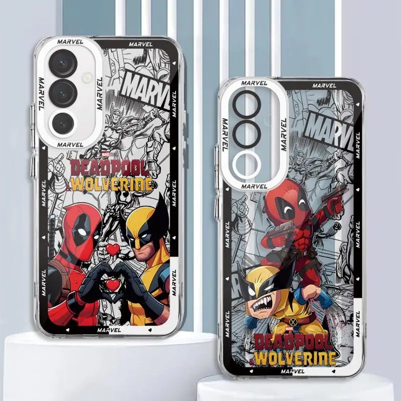 Marvel Deadpool And Wolverine Cartoon Phone Case for Honor X9a 5G X8b X8 4G X8a 90 Lite X8 X7b X9b Transparent Soft Cover