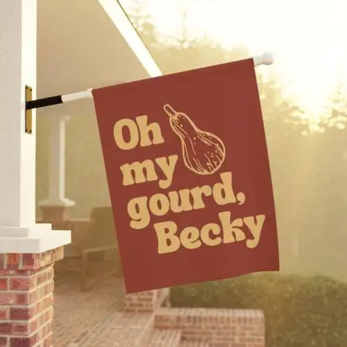 Funny Oh My Gourd Becky Garden Flag, Thanksgiving Garden Flags, Fall Porch Decor