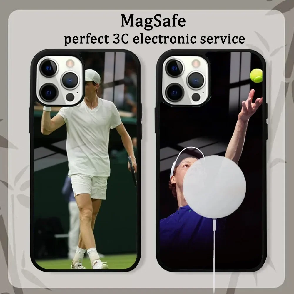 Tennis Stars J-Jannik S-Sinner Phone Case For iPhone 15 14 13 12 11 Pro Max Plus Mini Mirror Magnetic Cover