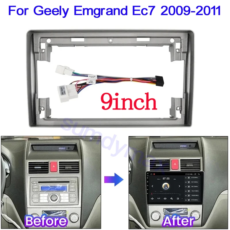 

9 inch Car Radio Fascia for For Geely Emgrand Ec7 2004-2011Dash Trim Kit Frame Panel Head Unit Car Refitting