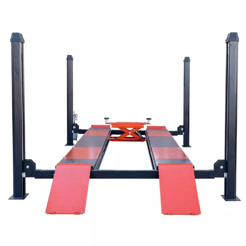 5 Tons 11030 Lbs Heavy Duty Hydraulic Four Post Car Lift 4 Post Alignment Lift Hoist With a Rolling Jack