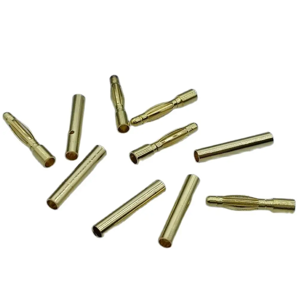 2mm Inner Dia Male Banana Plug Banana socket Bullet Connector Replacement Gold-plated Metal 20pcs/lot