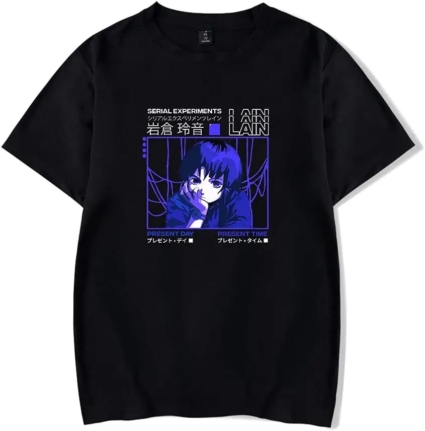 Serial Experiments Lain New Anime T-Shirt Merch Casual Short Sleeved T Shirt Unisex Tee