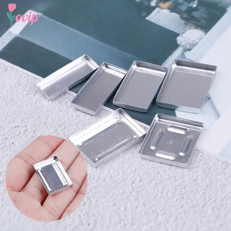 10PCS Aluminum Square Empty Eyeshadow Pans Makeup Pigment Palette Powder Storage Case DIY Cosmetic Tools 6 Sizes