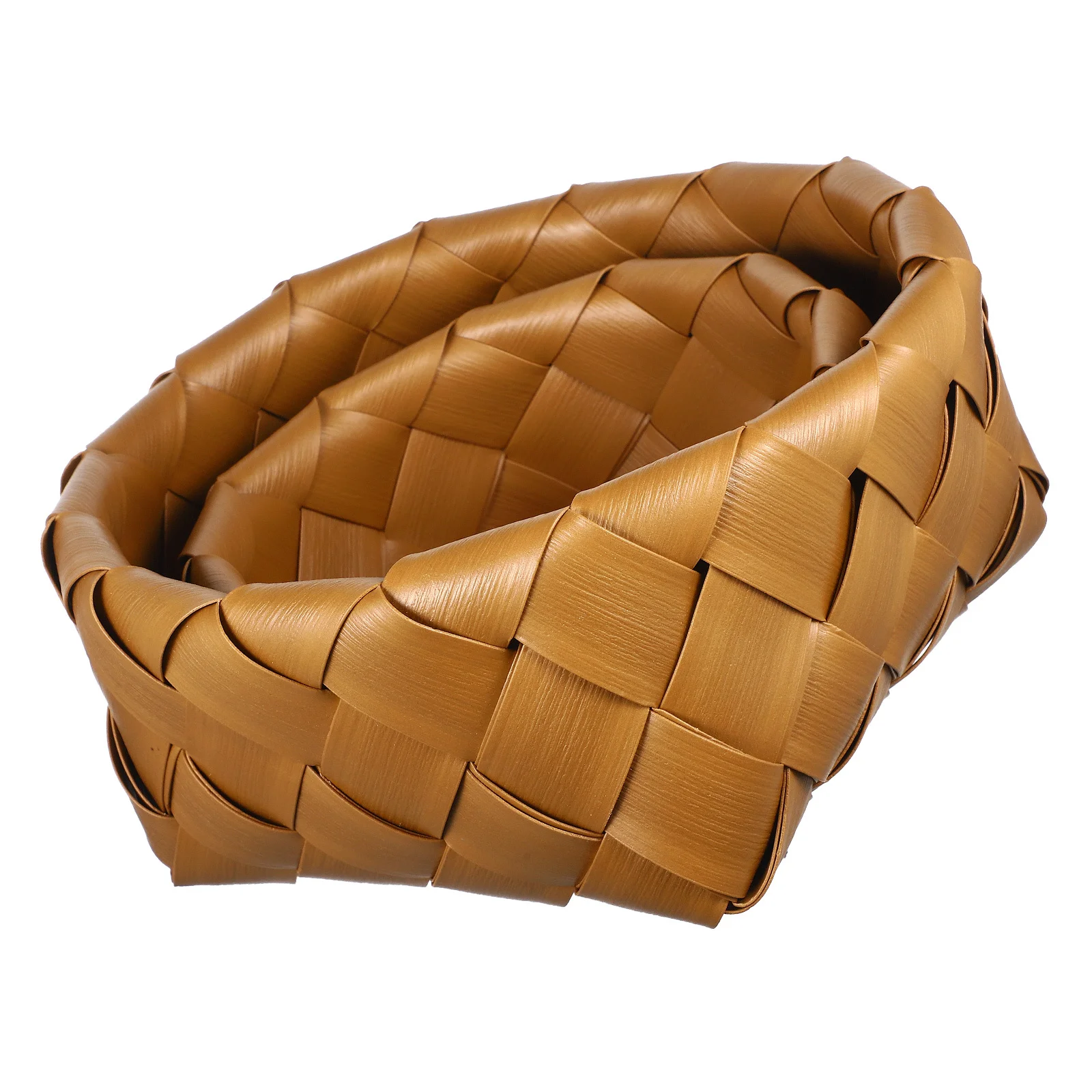 

2Pcs Imitation Rattan Woven Basket Kitchen Fruit Bread Storage Organizer Handmade Home Decorative Multi-Function Sundries