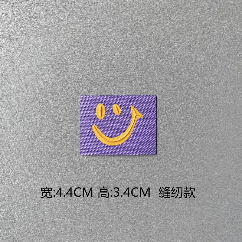 Mixed 12Pcs/Lot smiling face patches fashion color 3D printe stickers Sew on Applique Clothing handmade DIY Accessories Decor