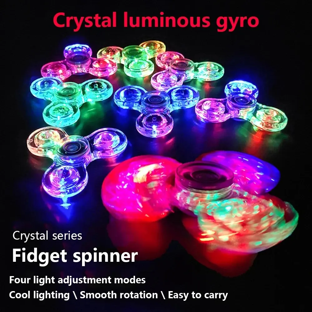 Luminous LED Light Fidget Spinner Hand Top Spinners Glow in Dark Light EDC Figet Spiner Finger Stress Relief Toys