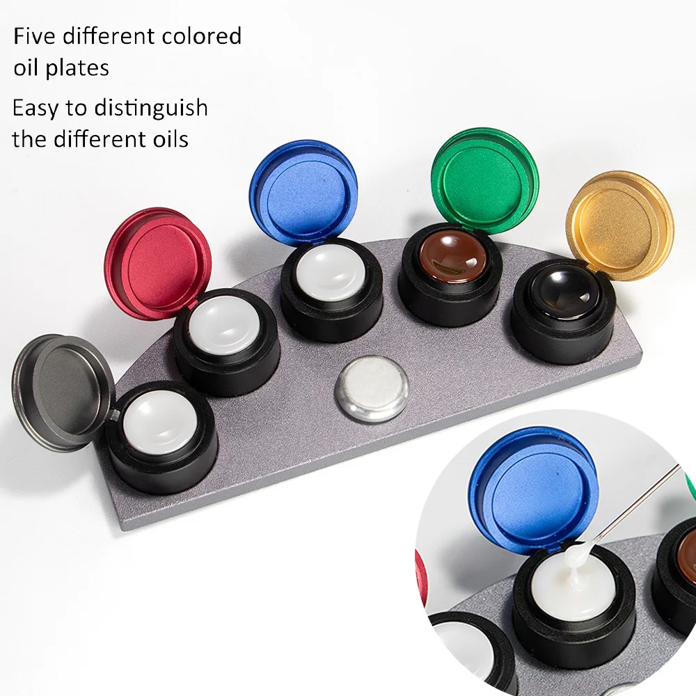 

Комплект масленки для часов, сплав, пять отверстий, ремонтная подставка для масленки, масляная посуда для часов, масляная чашка, аксессуар для ремонта часов