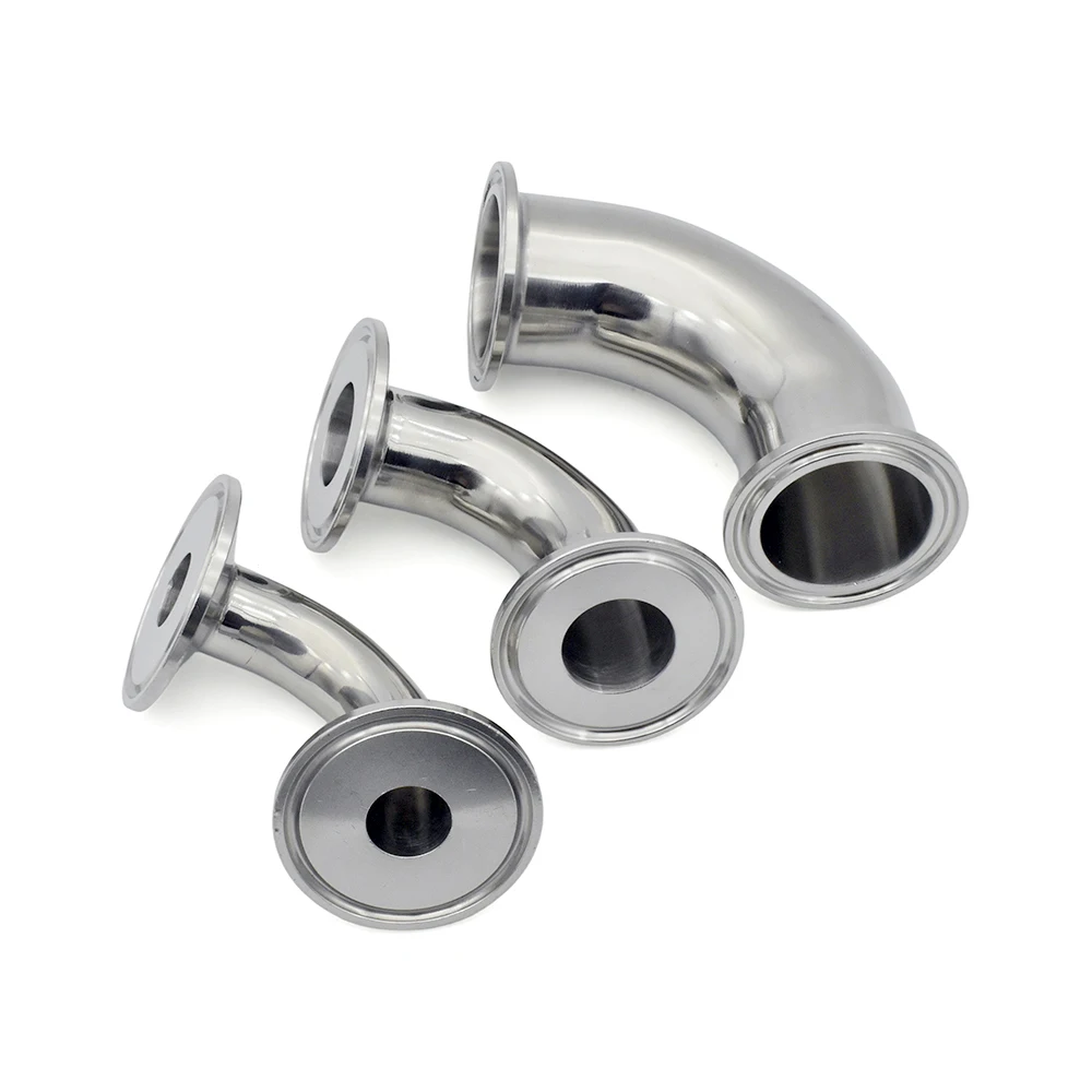 

Sanitary 90° Elbow - SS304/316L Food Grade Tri Clamp Fitting Secure Sealing for 1.5"&2"&2.5"&3"&3.5"&4" Homebrew Beverage