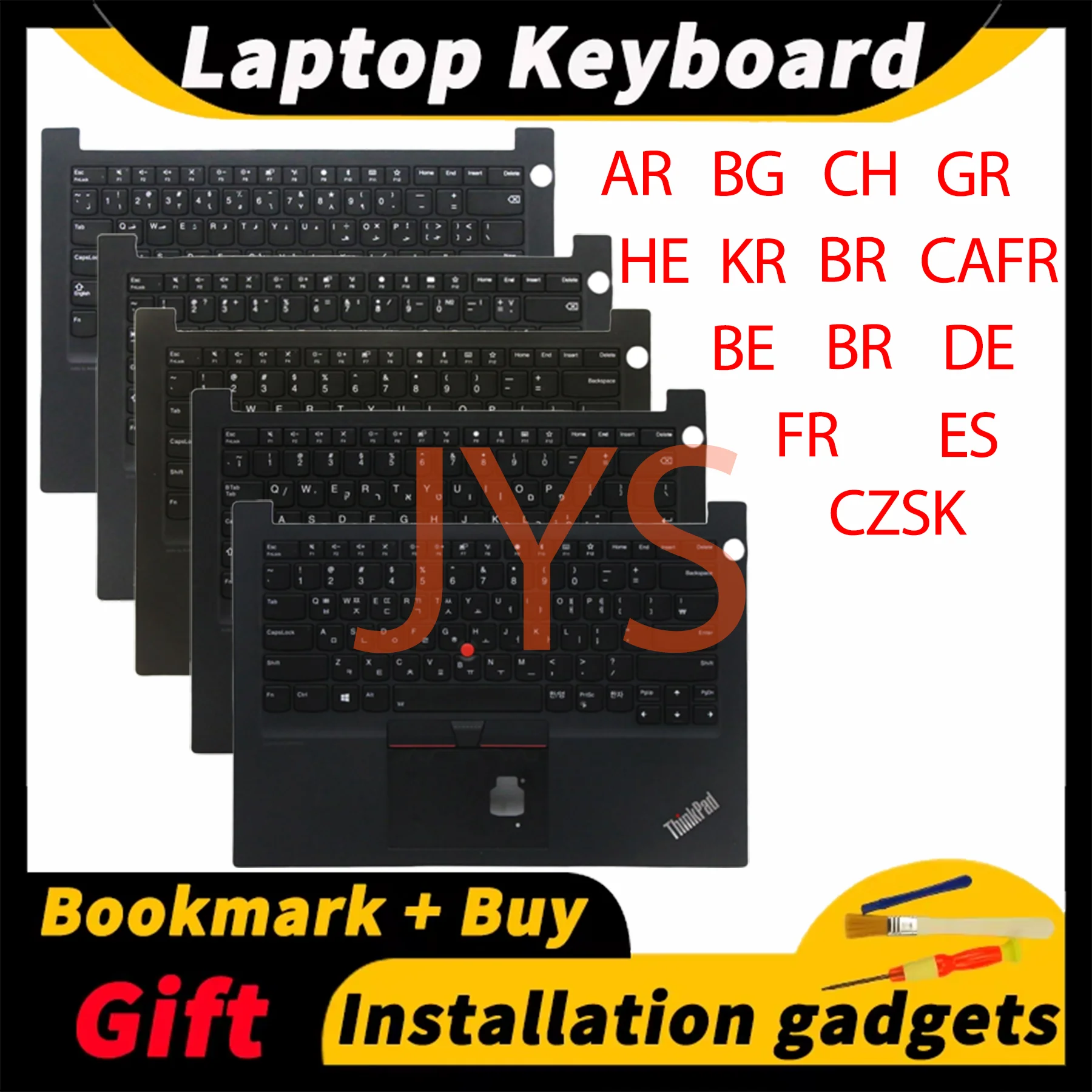 

for Lenovo ThinkPad E14 Gen1 backlit keyboard C-shell assembly AR/BG/CH/GR/HE/KR/CAFR/BE/BR/CZSK/DE/DK/ES/FR/HU