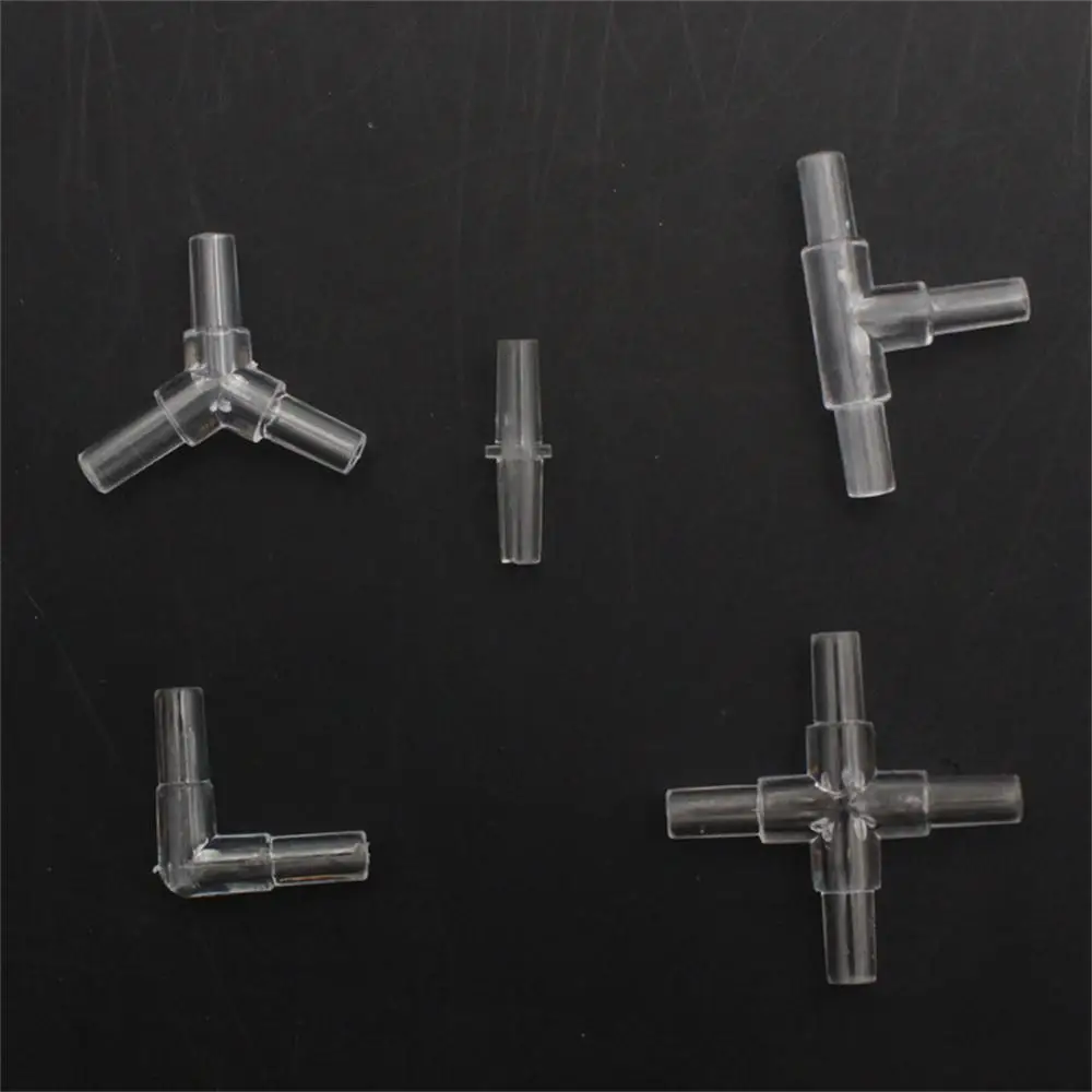 1/2/4PCS Hose Equal Transparent Acrylic Connectors Tee/Cross/Elbow/Y Shaped Air Tubing Connectors Aquarium Pipe Accessories