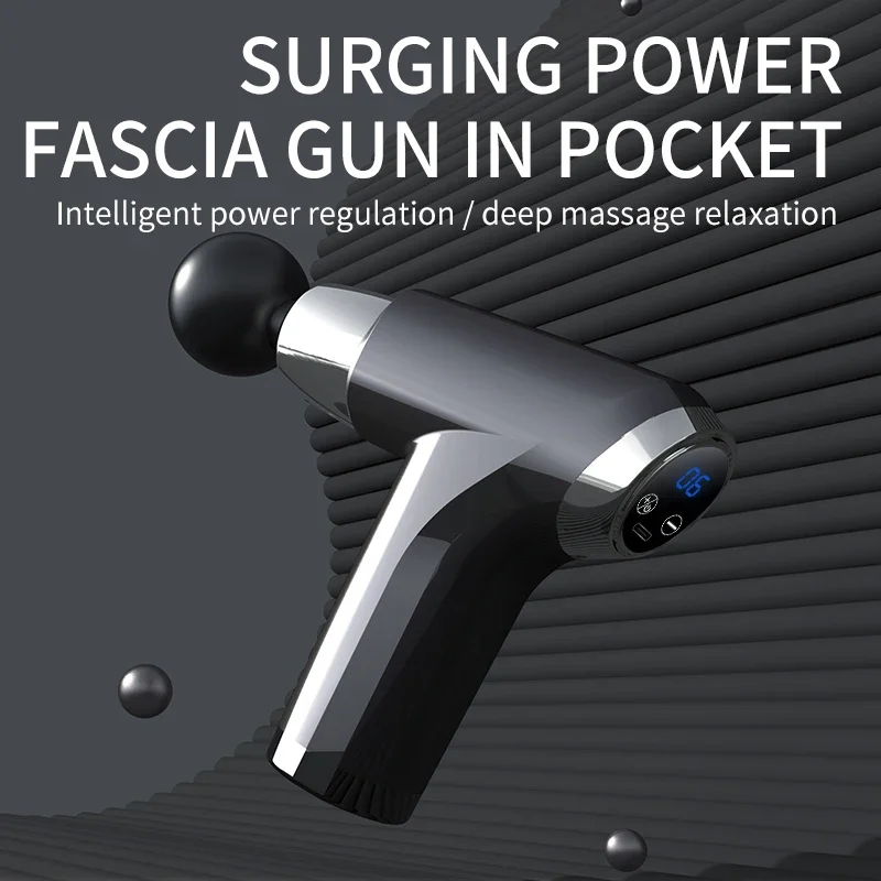 

Efficient Deep Muscle Relaxation Massage Gun Adjustment 4 Replacement Heads Lcd Display to Relieve Muscle Pain Mini fascia gun