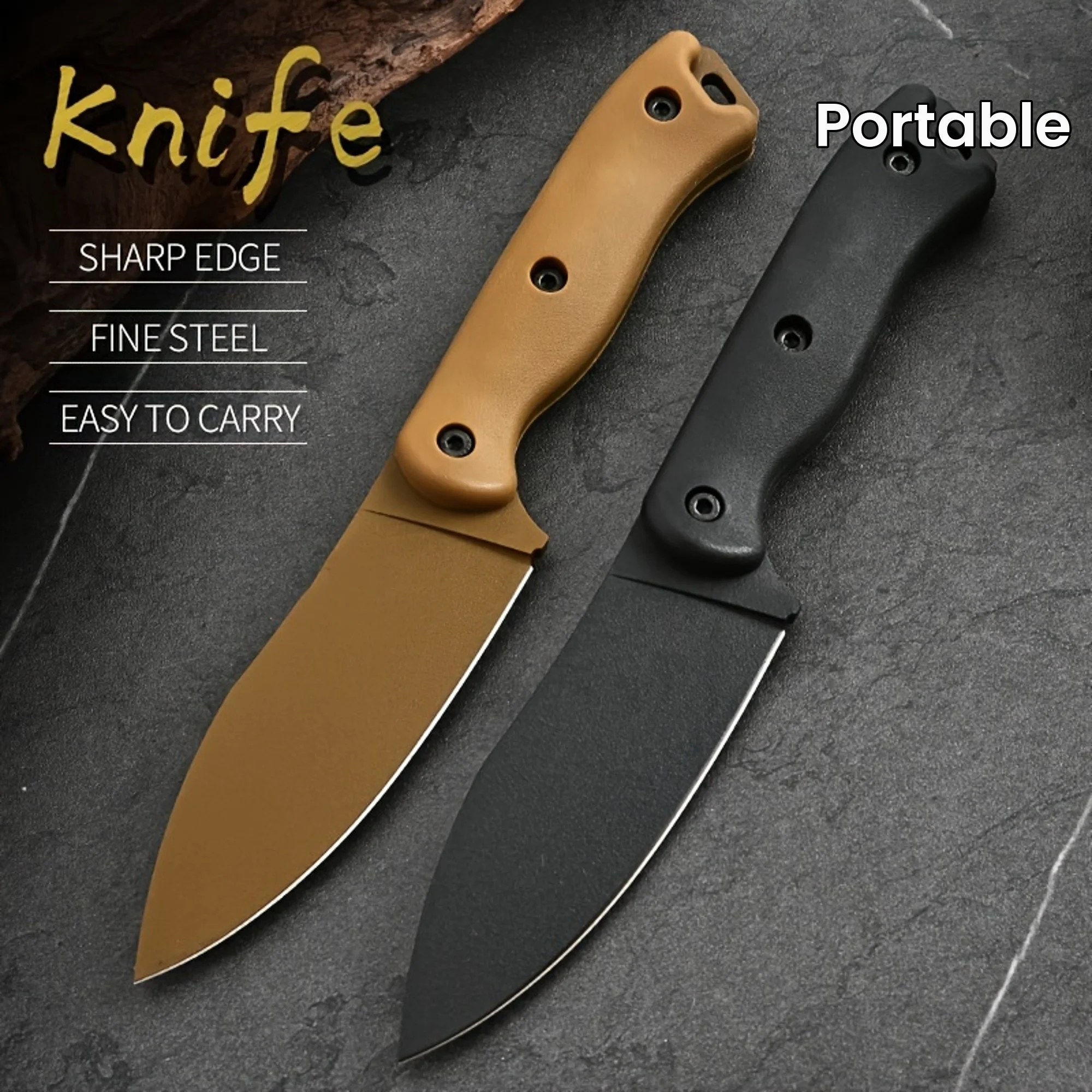 Portable Becker BK19 Nessmuk Fixed Knife D2 Nessmuk Blade Nylon Glass Fiber Handles Tactical Polymer Knives Outdoor Hunting Tool