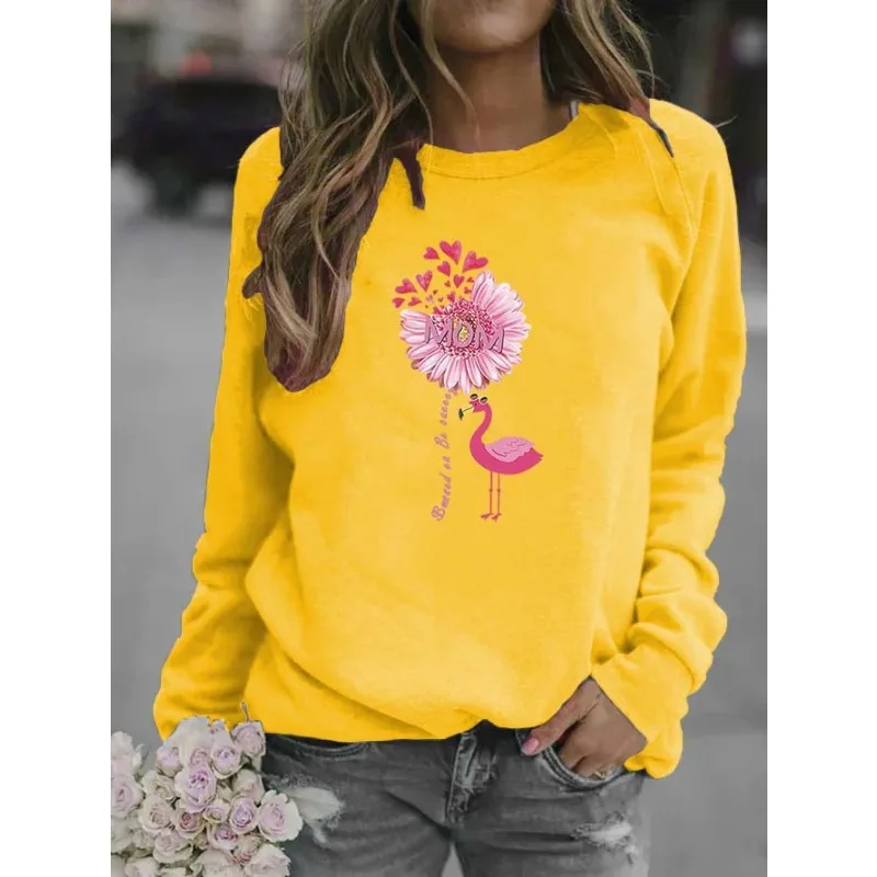 

Женская розовая толстовка с круглым вырезом и принтом Kawaii, уличная одежда, эстетичная одежда для женщин