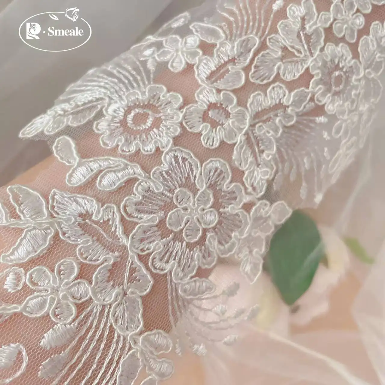 10 Stück = 5 Paar Neues Design Spitzen-Hochzeitsschleier-Applikation Braut-Kopfschmuck Kragen Spitzenstoff-Aufnäher Handgemachtes DIY-Zubehör RS898 – Detail 4