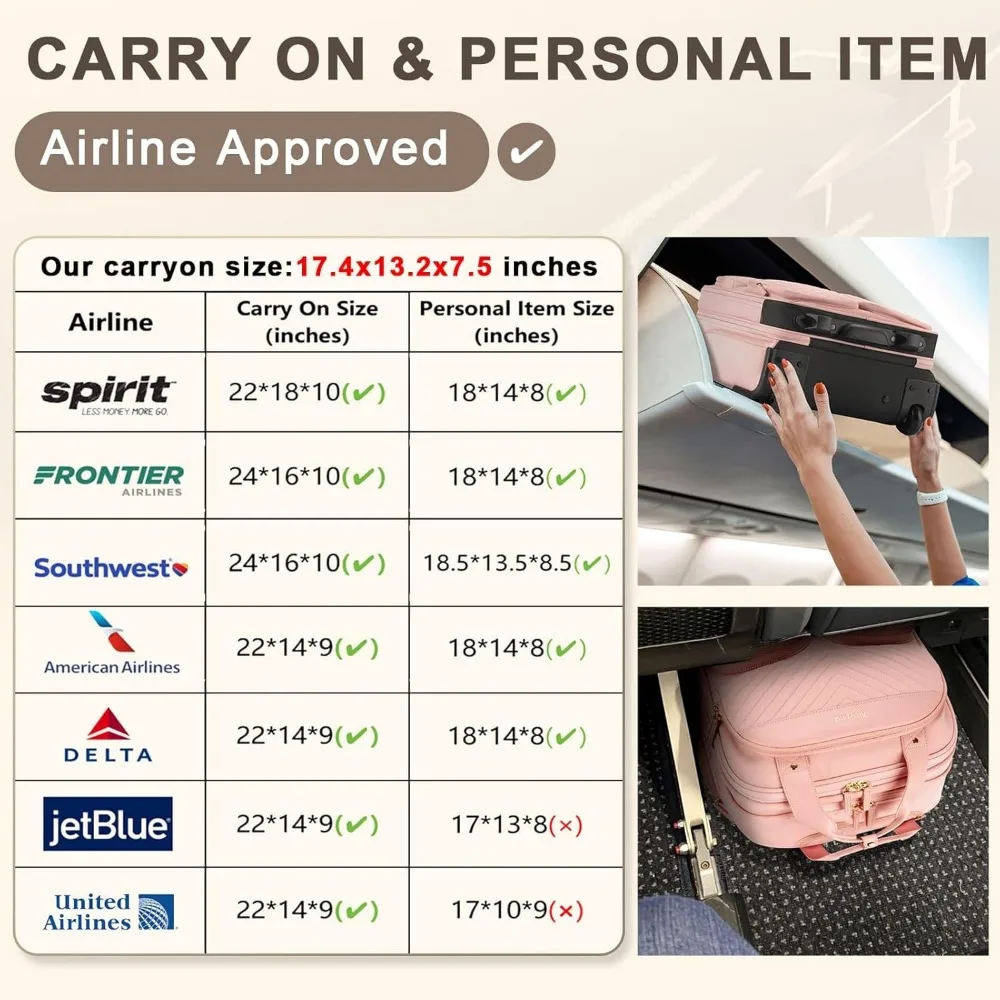 حقيبة حمل على الأمتعة مع عجلات، حقيبة منتج شخصية معتمدة من شركة الطيران، حقيبة حمل متعددة للسفر مع جلد Ha #3