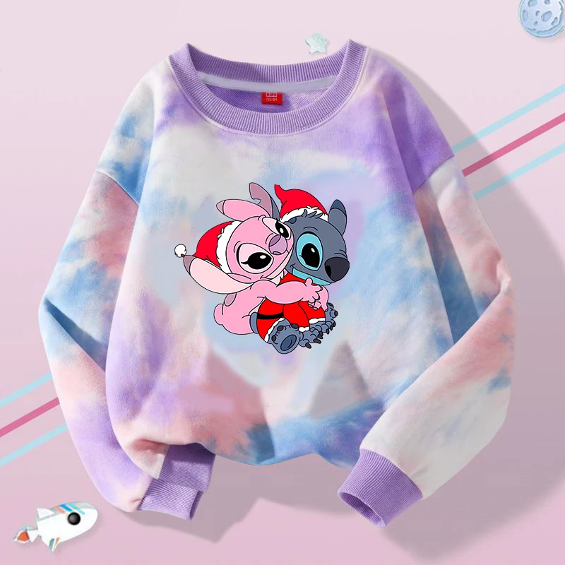 Stitch Tops Sweaters Children Baby Long Sleeve Christmas Clothes Boy Girl Sweatshirt Kid Clothing Fall Hood Sweat Shirts Clothes