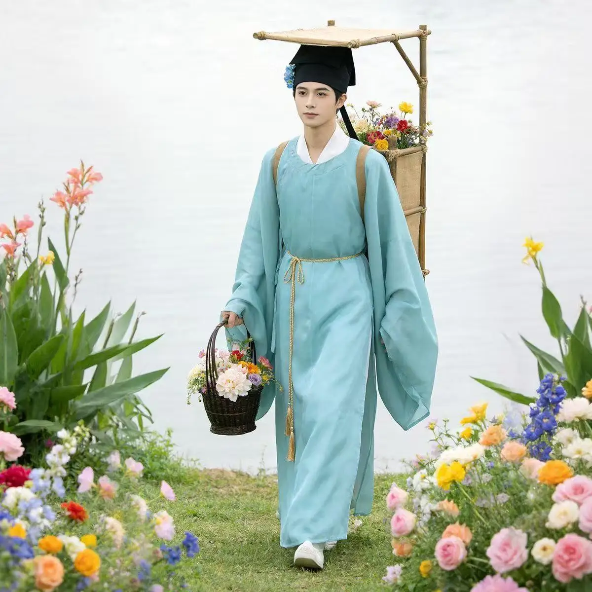 

Youthful Hanfu Men Women Traditional Chinese Clothing Tang Dynasty Round Neck Robe Summer Beach Party Cosplay Costume Han Suits