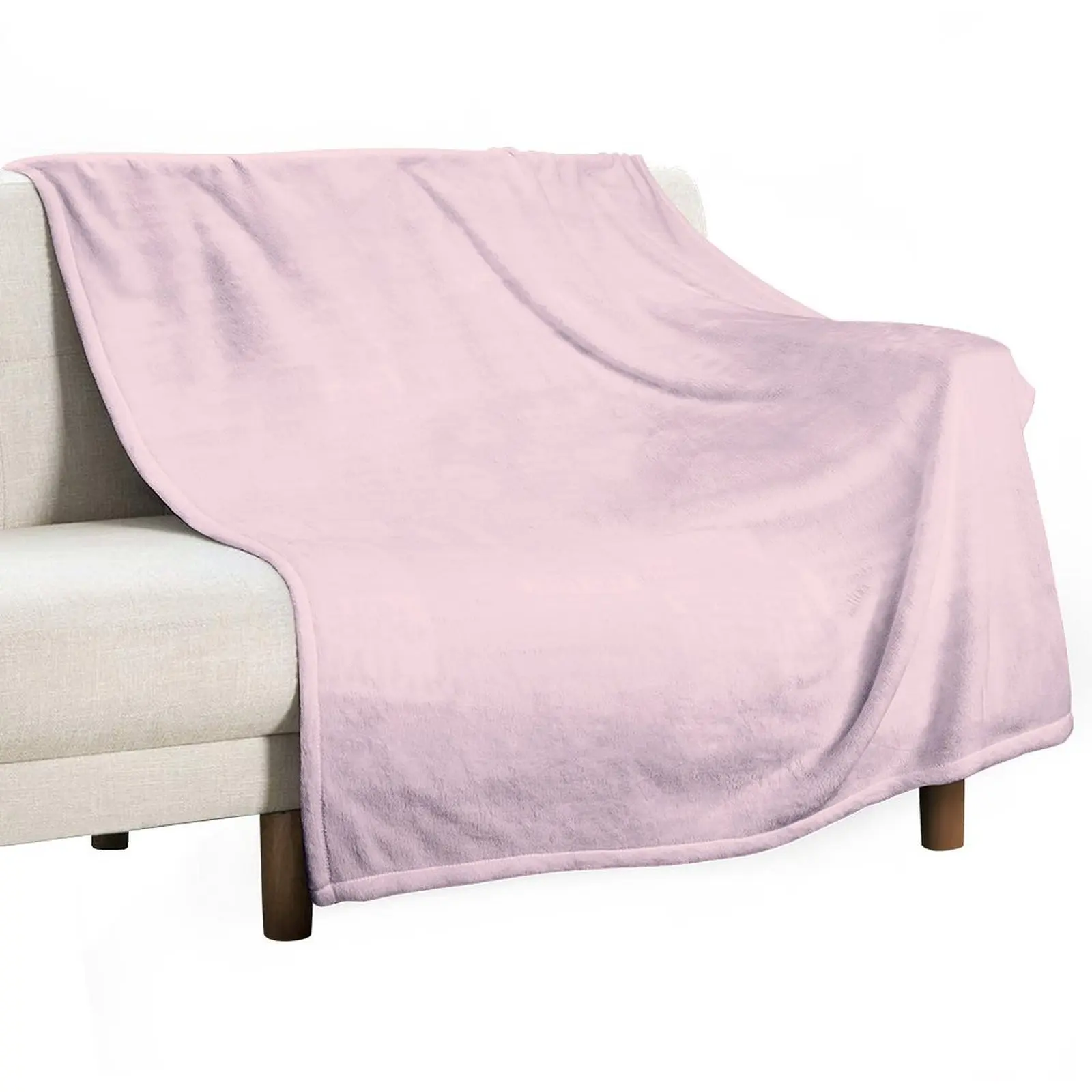 Pale Pink Throw Blanket Multi-Purpose Soft Plaid Blankets