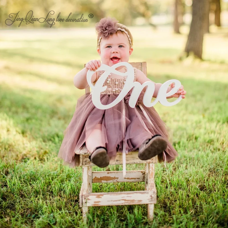 PHOTO PROP for a First BirthdayNumbers Sign One wooden letters  One  Two Three numbers signs available