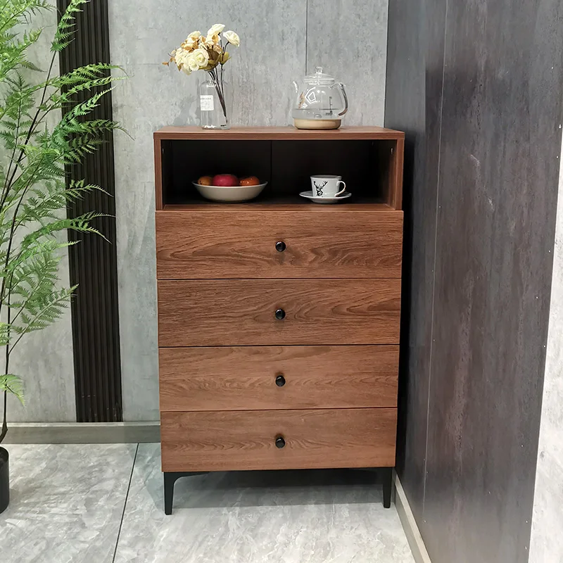 Four bucket cabinet, bedroom small cabinet, wall facing master bedroom, modern Chinese style retro drawer storage cabinet