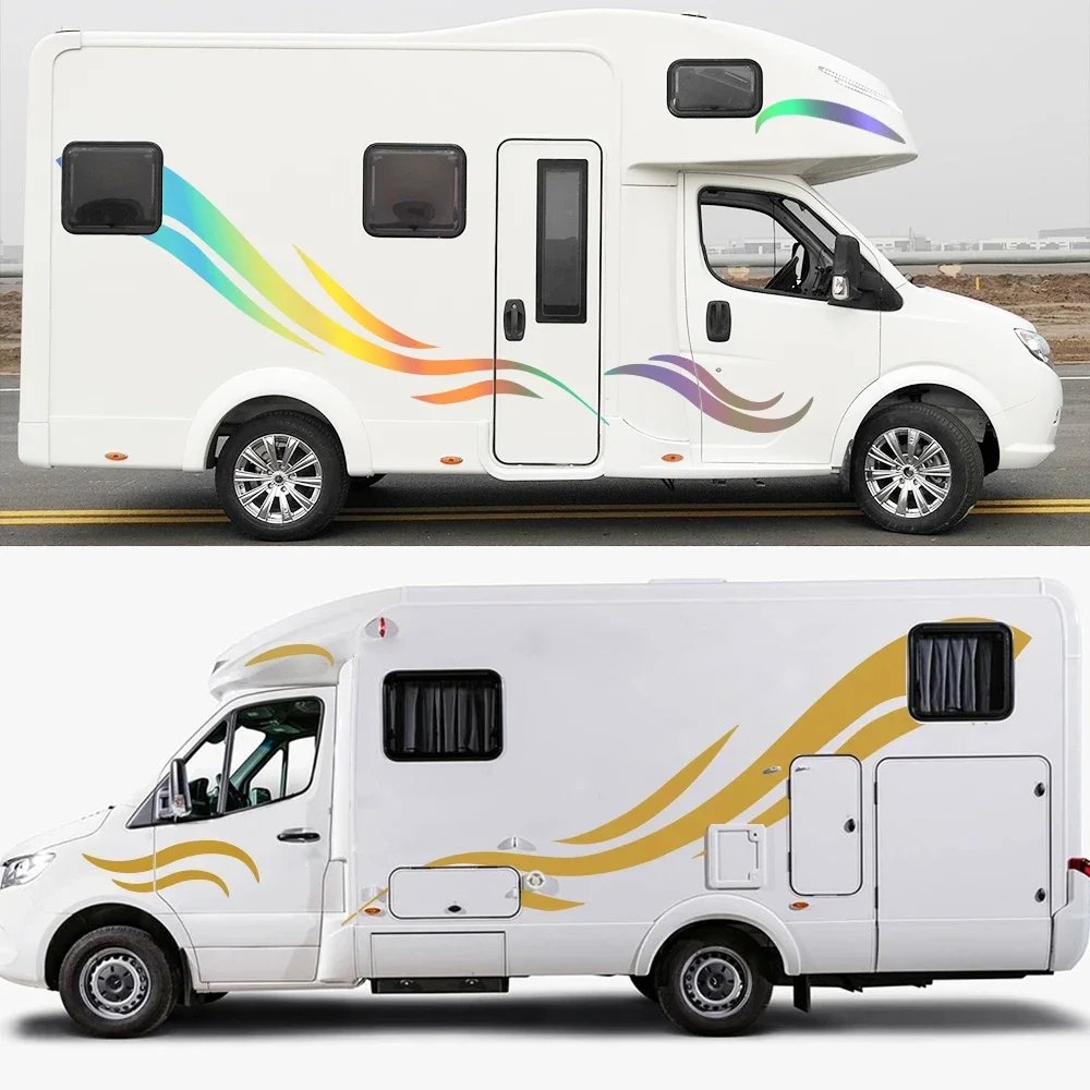 

6PCS Motorhome Stripes Vinyl Stickers For Camper Van Horsebox Caravan RV Car Tuning Accessories Auto Decoration Decor Decals