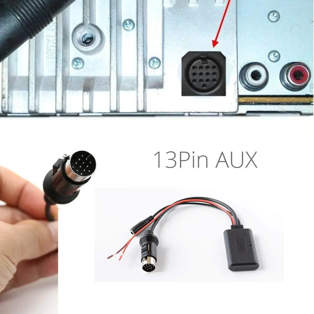 Car Bluetooth Receiver Module For Kenwood CA-C2AX KCA-iP500 CA-C1AX 13Pin Radio Stereo Aux Cable Adapter Wireless Audio Input