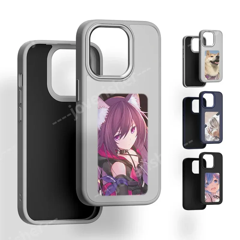 

Customizable NFC Ink Screen Case iPhone Pro Max Series - DIY Picture Display & Cartoon Design Protective Cover