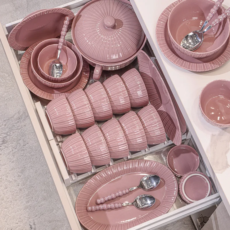 DSA ceramic dishes tableware set household light luxury ceramic rice bowl plate combination tableware