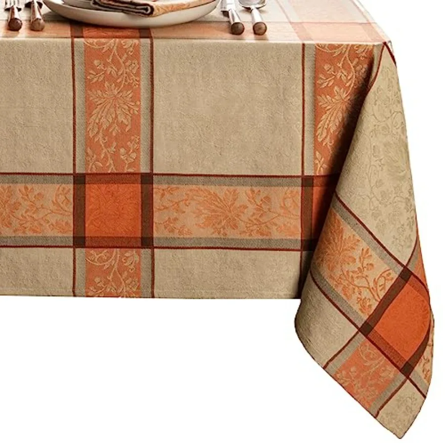 

Скатерть Home Fashions Autumnal Harvest из жаккарда с осенним узором из листвы, хлопок, 60x120 см, прямоугольная, для Дня благодарения