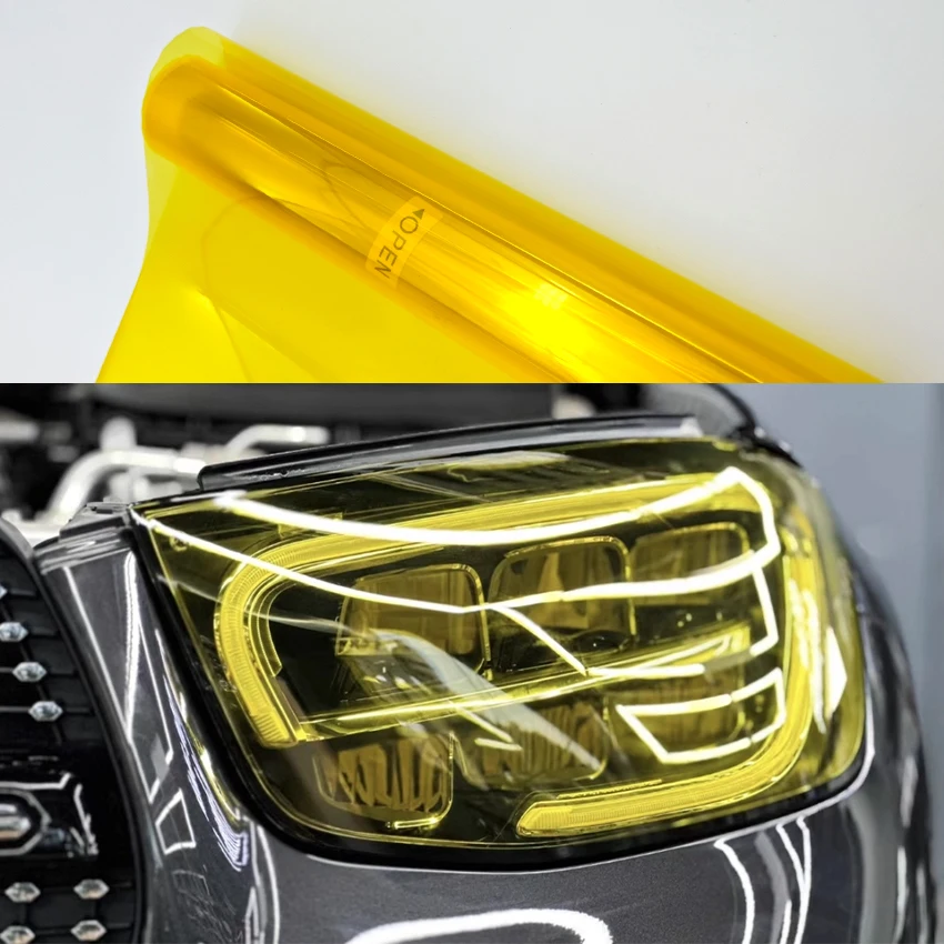 Yellow Auto Car Light Headlight Taillight Tint Vinyl Film Sticker Lamp Film Easy Stick Motorcycle Whole Car Decoration