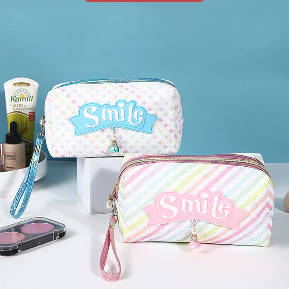 New PU Makeup Bag Waterproof Wash Bag Letter Makeup Pouch Skincare Storage Bag Cute Cosmetic Bags Travel Cosmetic Organizer