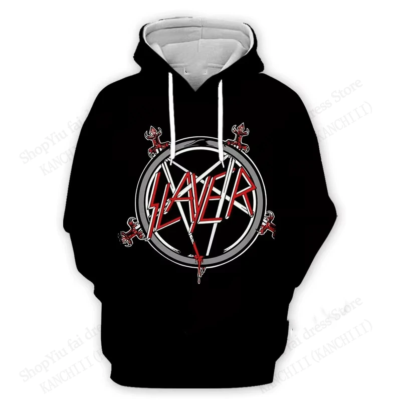 Sudadera con capucha Slayer Rock Band Slayer, sudaderas con estampado 3d, sudadera con capucha de gran tamaño a la moda para hombres y mujeres, sudaderas para mujeres, ropa para hombres con calavera
