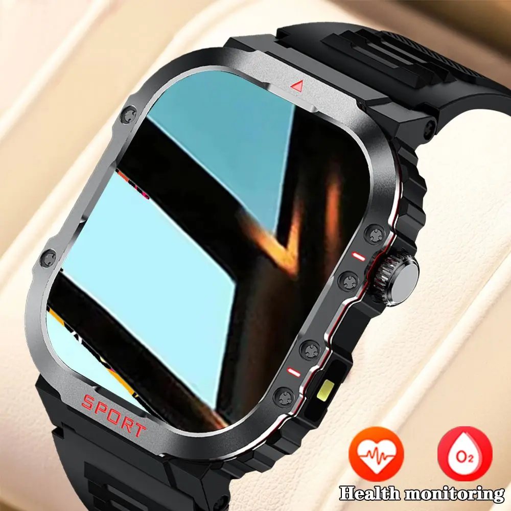 2024 novo esporte ao ar livre relógio inteligente masculino 2.01 Polegada tela bluetooth chamada bússola modo esporte 1atm à prova dwaterproof água esporte pista smartwatch