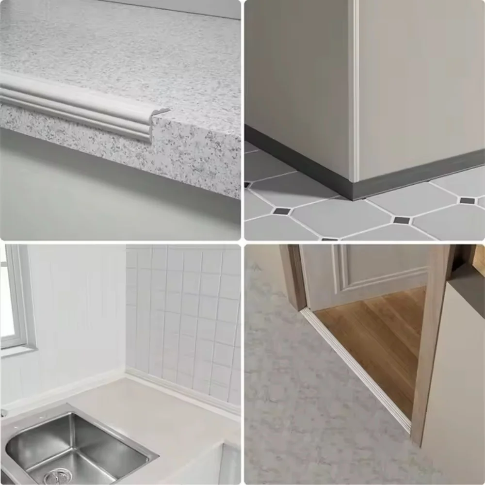 1 قطعة 78.74inX1.57in عصا حافة الحائط حامي ، حراس الزوايا الداخلية والخارجية ، زخرفة قولبة ذاتية اللصق للطاولة ، إطار الباب