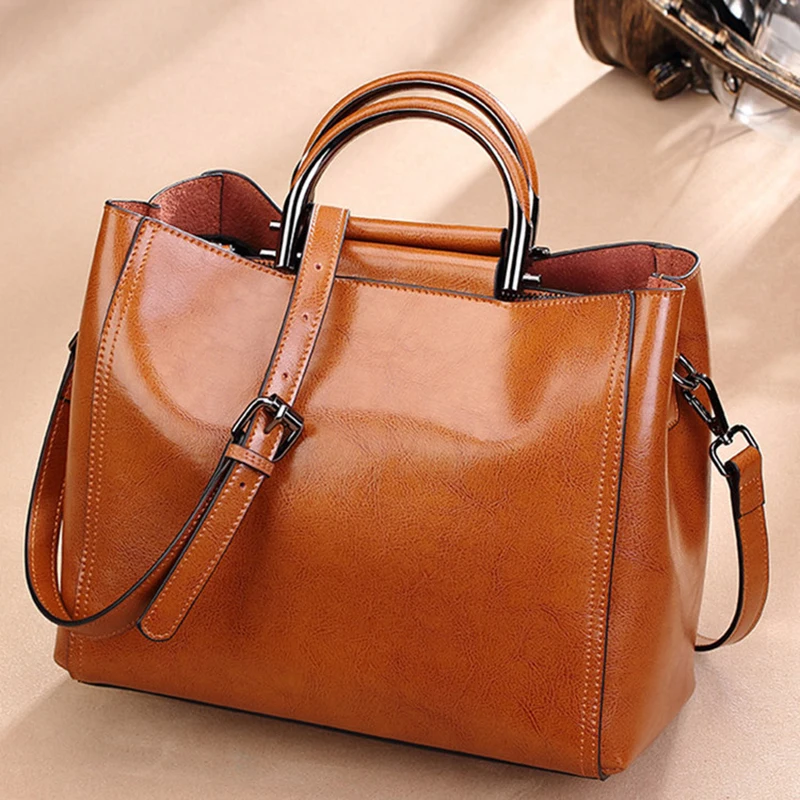 

New Arrive 2025 Fashion Women's Genuine Leather Handbags High Quality Soft Leather Handbags Ladies Vintage Shoulder Bags B331