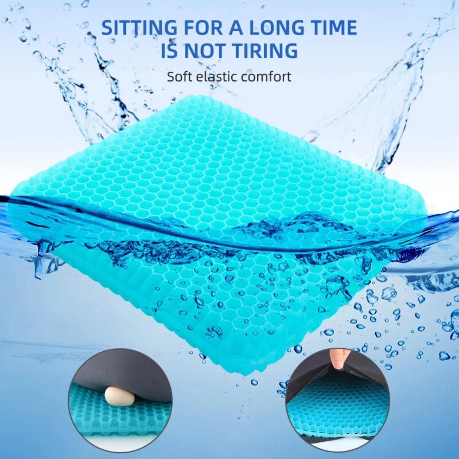 Comfortable Gel Seat Cushion with Summer Honeycomb Design for Maximum Breathability and Pressure Relief - Perfect for Office, Wh