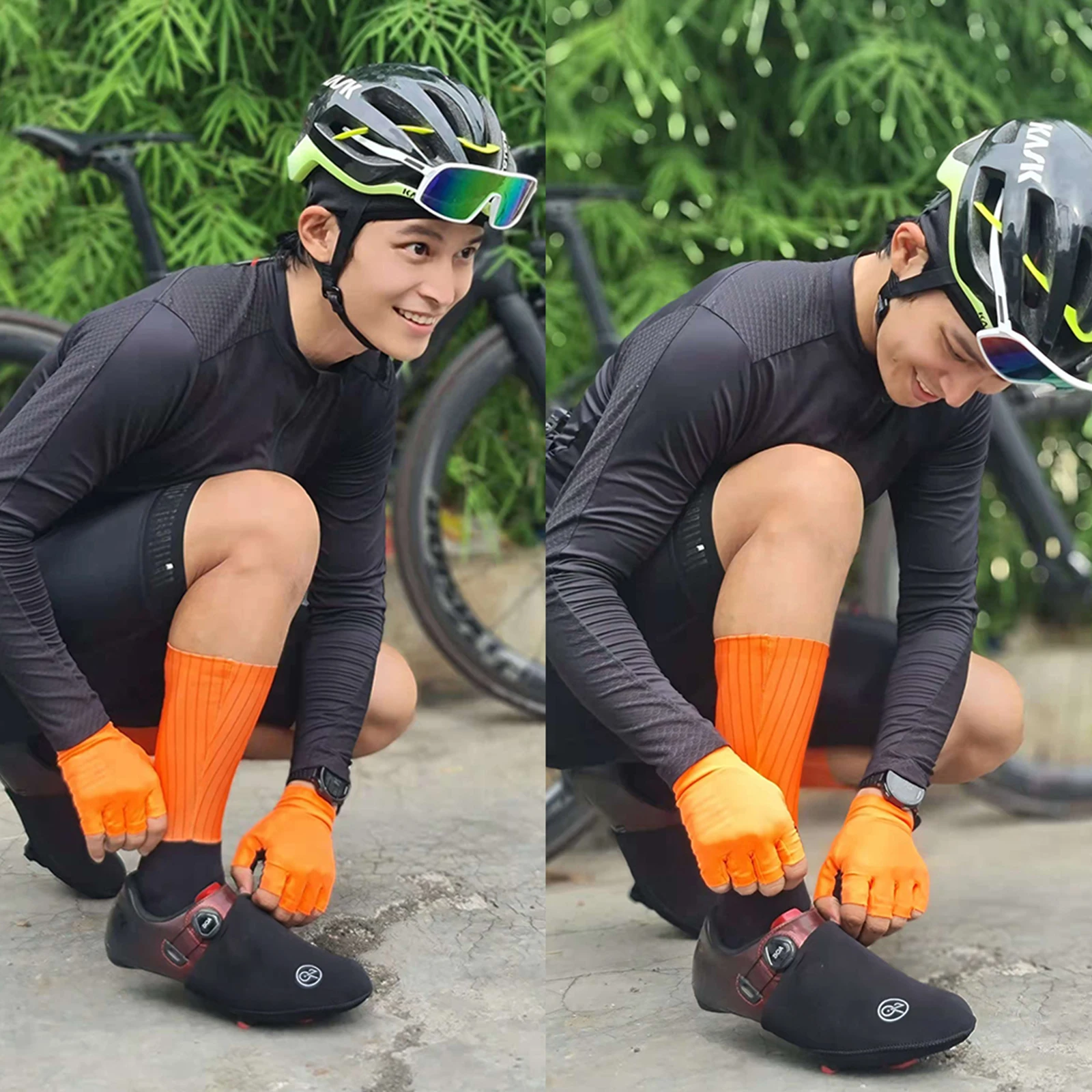 YKYWBIKE Unisex Cycling Shoes Toe Covers Water-repellent Bicycle Toe Warmer Windproof Road Bike Overshoes Shoes Cover
