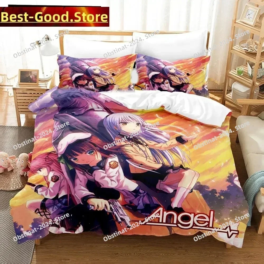 3D Anime Angel Beats Bedding Set Printed single Comforter Quilt Bed Cover Duvet Cover Pillow Case 3 Pieces Sets Kids Adult Size