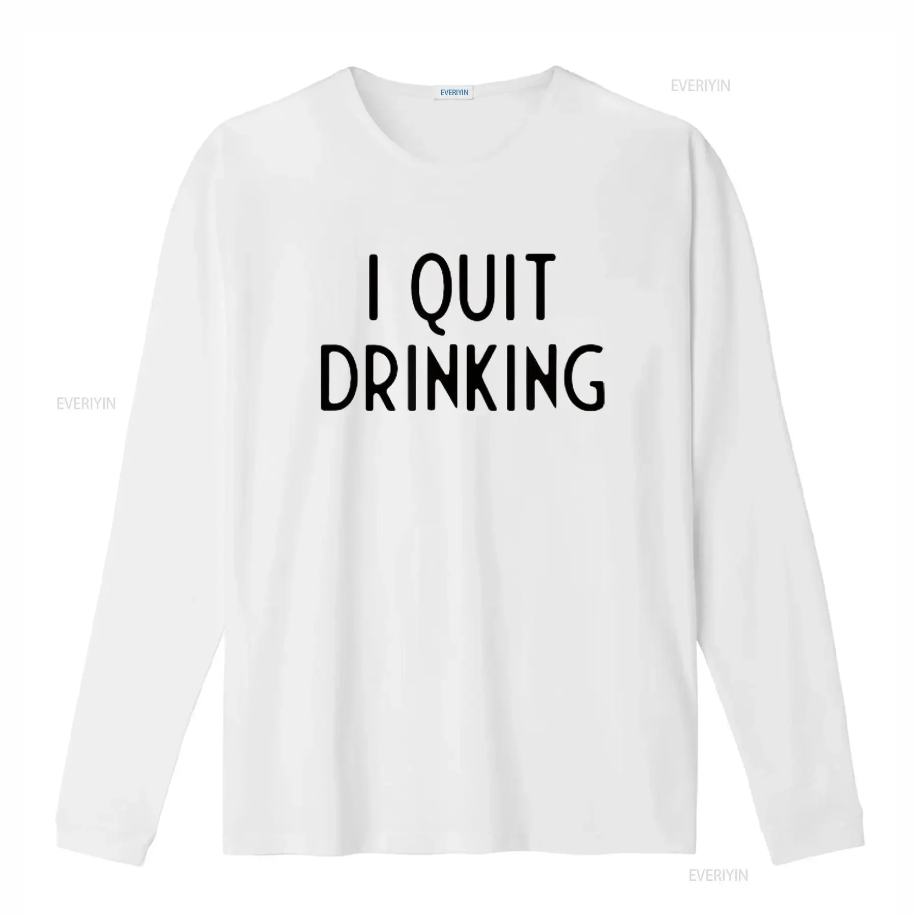 I Quit Drinking Funny White Lie Party Mens T Shirt vintage Washed Stylish Soft streetwear homme Top For Everyday Wear Casual