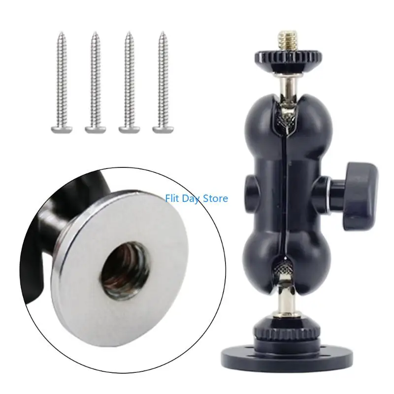 F92C Adjustable Hot Shoe Swivels Ball Head Extendable 360 Rotating Universal Bracket
