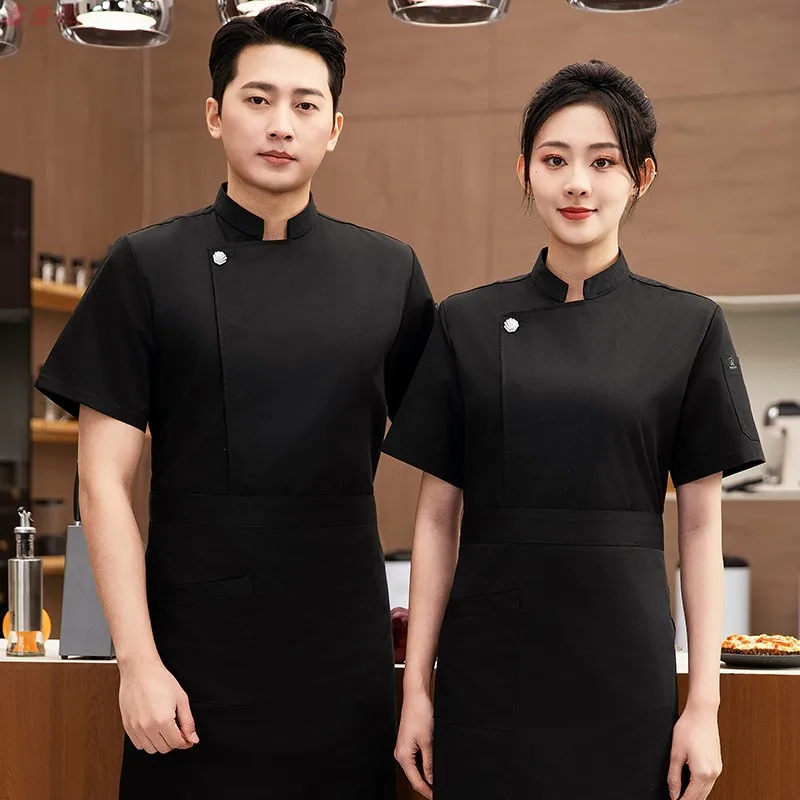 Chaqueta de Chef de manga corta de malla fina y transpirable de verano para Catering, Hotel, restaurante, cantina, pastelería, panadero, ropa de trabajo, ropa de cocina